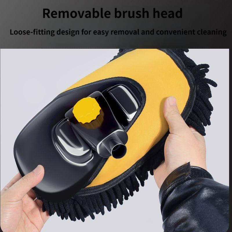 Snowy Neck Thickened Car Wash Brush Head - Adjustable Bendable Extension for Replacing Brush Heads - Expanded Furry Car Wash Brush Accessories
