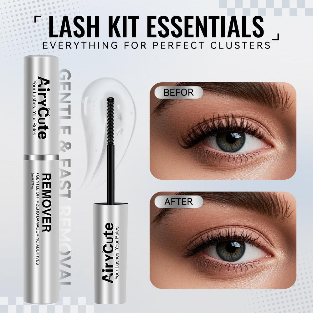 AiryCute Lash Bond Seal Remover | 2-IN-1 POWER DUO | Strong Hold, Waterproof & Remover-Safe for Flawless Lashes| Lash Bond Seal Remover for Lash Clusters | Latex-Free Waterproof Long-Lasting for Sensitive Eyes Pool-proof