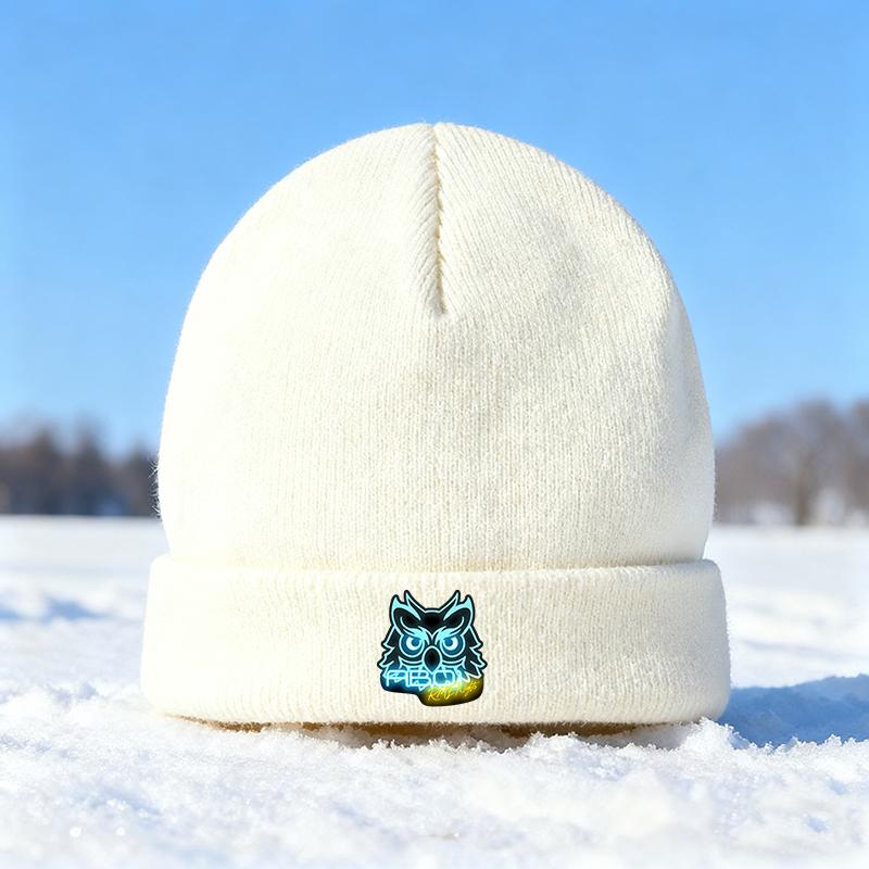 Neon Owl Printed Knitted Beanie Hat Warm Winter Outdoor Ski Cap for Adults Suitable for Casual Wear Cold Weather Activities Perfect Christmas Thanksgiving Birthday Gift Idea for Men Women Teens and Young Adults