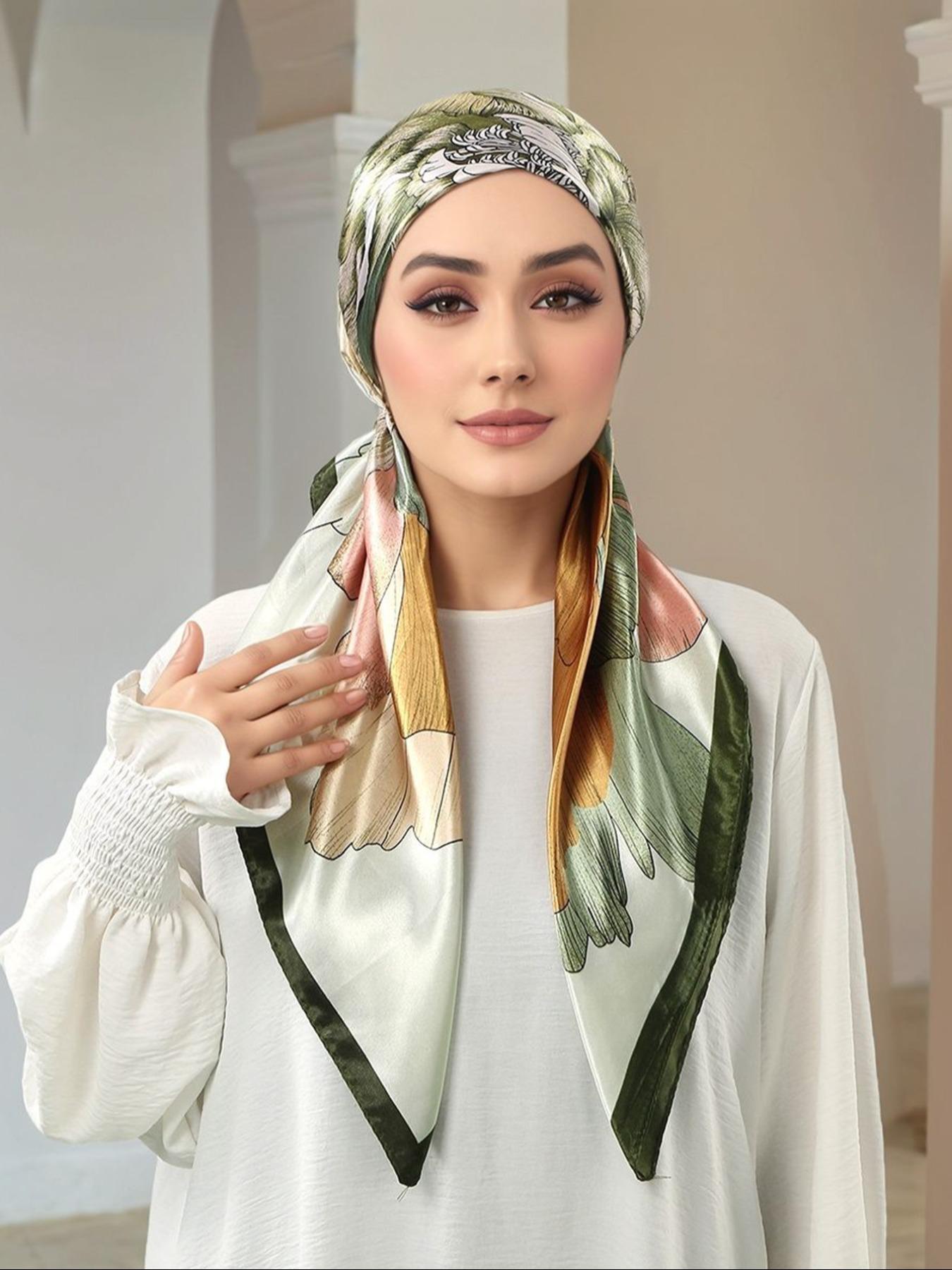 Elegant Satin Hijab Scarf, Soft Breathable Fabric, Easy Sweat Absorption, Perfect for Daily Wear, Elastic Fit Design, Silk Feeling Scarf