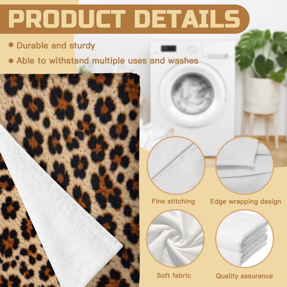 Leopard Print Beach Towel, European American Y2K Style, Quick Dry Absorbent Soft Skin-friendly, Ideal for Trendsetters Beach Pool Vacation