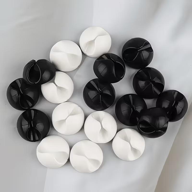 Round Cable Holder Clips，Cord Organizer, Single Hole Fixed Cable Clip, Phone Charging Cable Holder, Office Desk Accessories，6pcs Desktop Data Cable Organizer, Adhesive Cable Clips for Desk