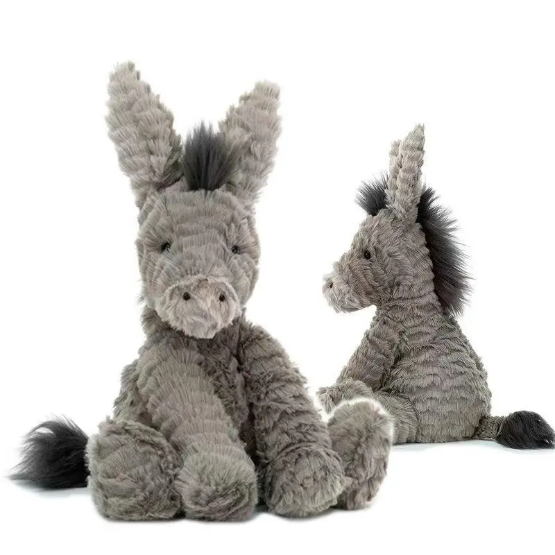 Cute Grey Donkey Plush Toy, 23/40/60cm Stuffed Soft Animal Dolls for Baby, Unisex Baby Shower Gifts, Cute Collectibles & Room Decoration, Lovely Grey Donkey