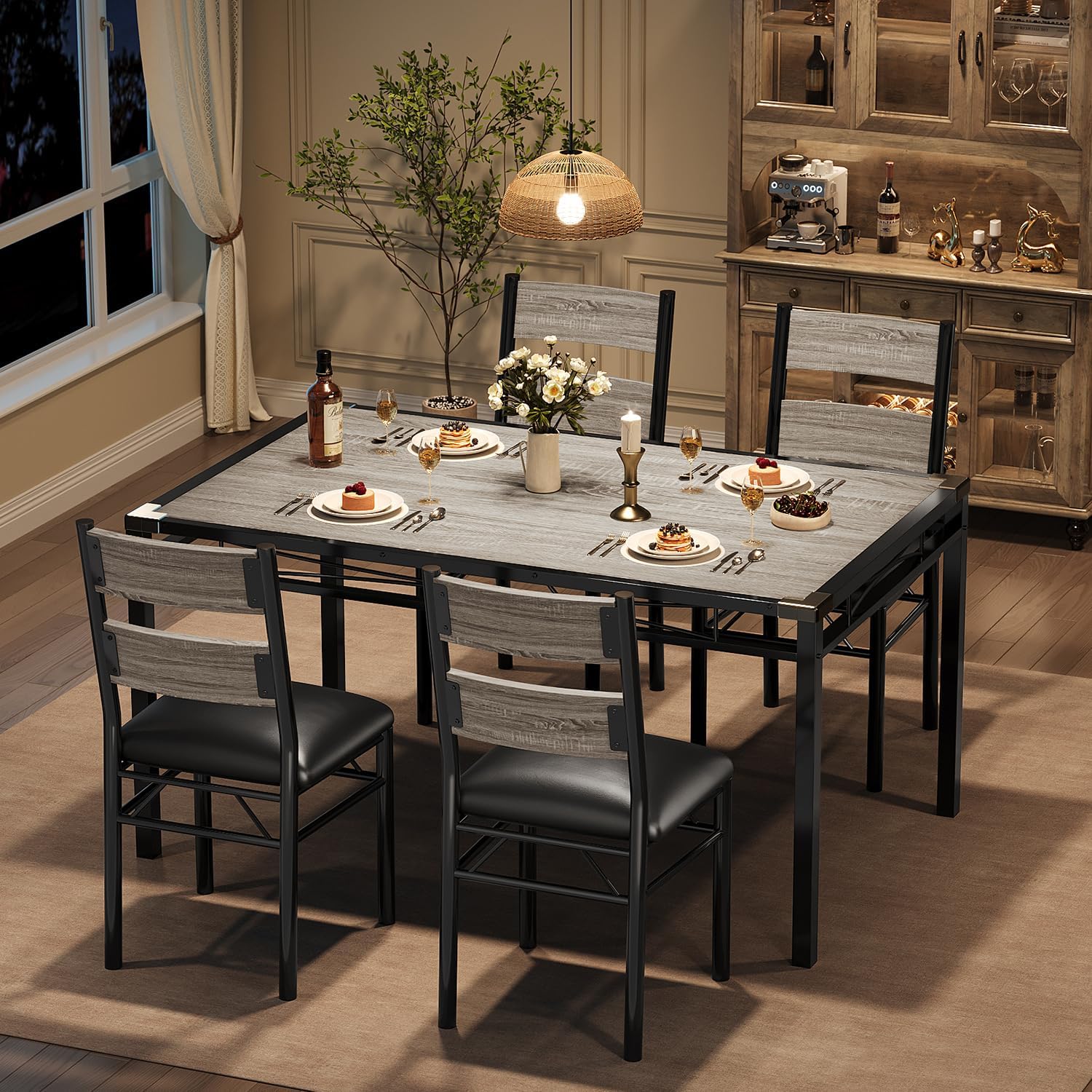 Dining Table Set for 4/2, Dining Room Table Set for 4/2 with Upholstered Chairs, Wood Kitchen Table Chairs Set of 4/2 with Corner Protector for Small Space, Kitchen, Apartment, Dining Table Set for 4/2, Dining Room Table Set for 4/2 with Upholstered Chairs, Wood Kitchen Table Chairs Set of 4/2 with Corner Protector for Small Space, Kitchen, Apartment,