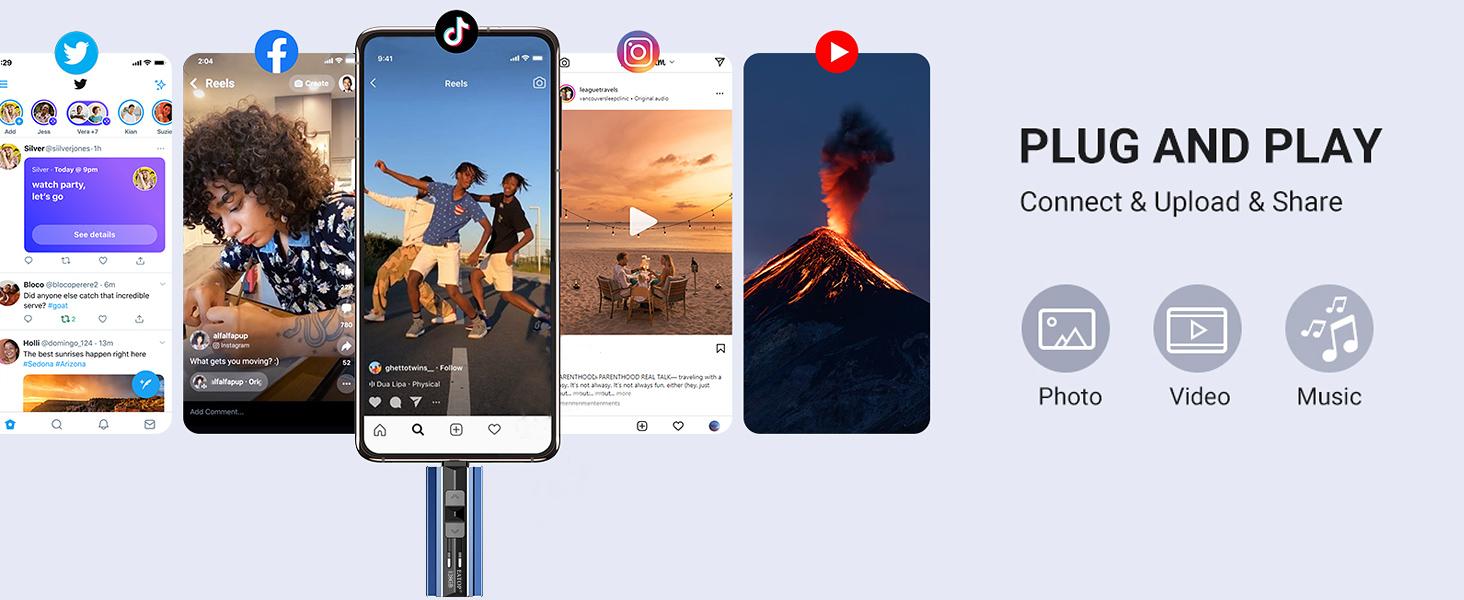 EATOP Flash Drives Intended for iPhone, Memory Stick Storage for Photos and Videos, USB External Memory Storage Flash Drive Compatible with iPhone iPad Android and Computers