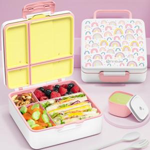 Fimibuke Bento Lunch Box with 4 Compartments, Insulated lunch Bag, Stainless Steel Insulated Thermos, Ice Pack & Utensils, Birthday Gifts Back to School Girls Boys dealsforyoudays Fimibuke Bento Lunch Box with 4 Compartments, Insulated lunch Bag, Stainless Steel Insulated Thermos, Ice Pack & Utensils, Birthday Gifts Back to School Girls Boys dealsforyoudays