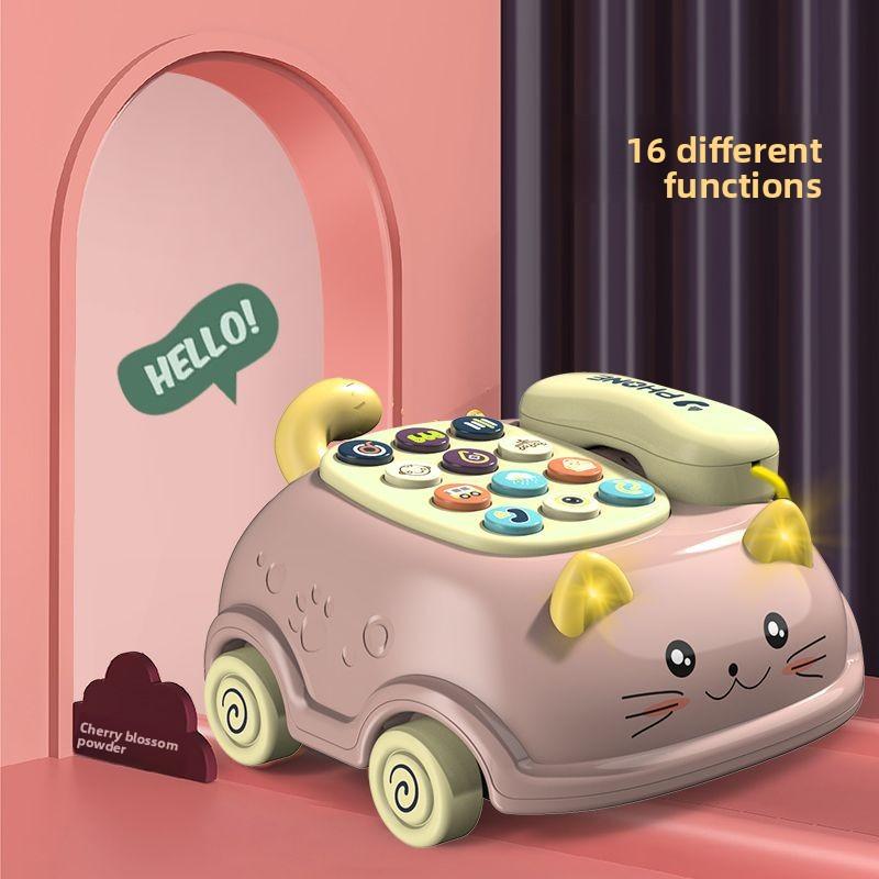 Children Bilingual English Cat Telephone Baby Educational Early Learning Story Machine Simulated Landline Toy