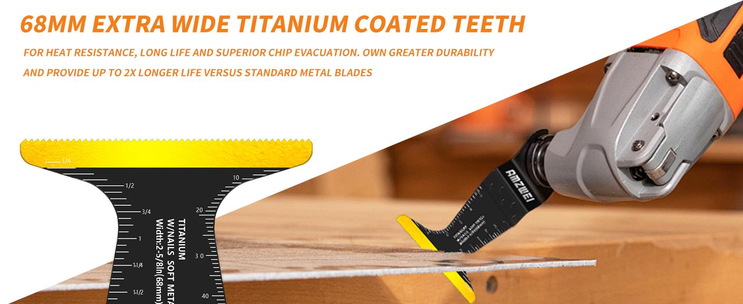 118PCS Oscillating Tool Blades Metal Wood Cutting, Professional Curved Edge Oscillating Saw Blades with Titanium Multitool Blades, Compatible with Dewalt Milwaukee Ryobi Rockwell Fein Makita