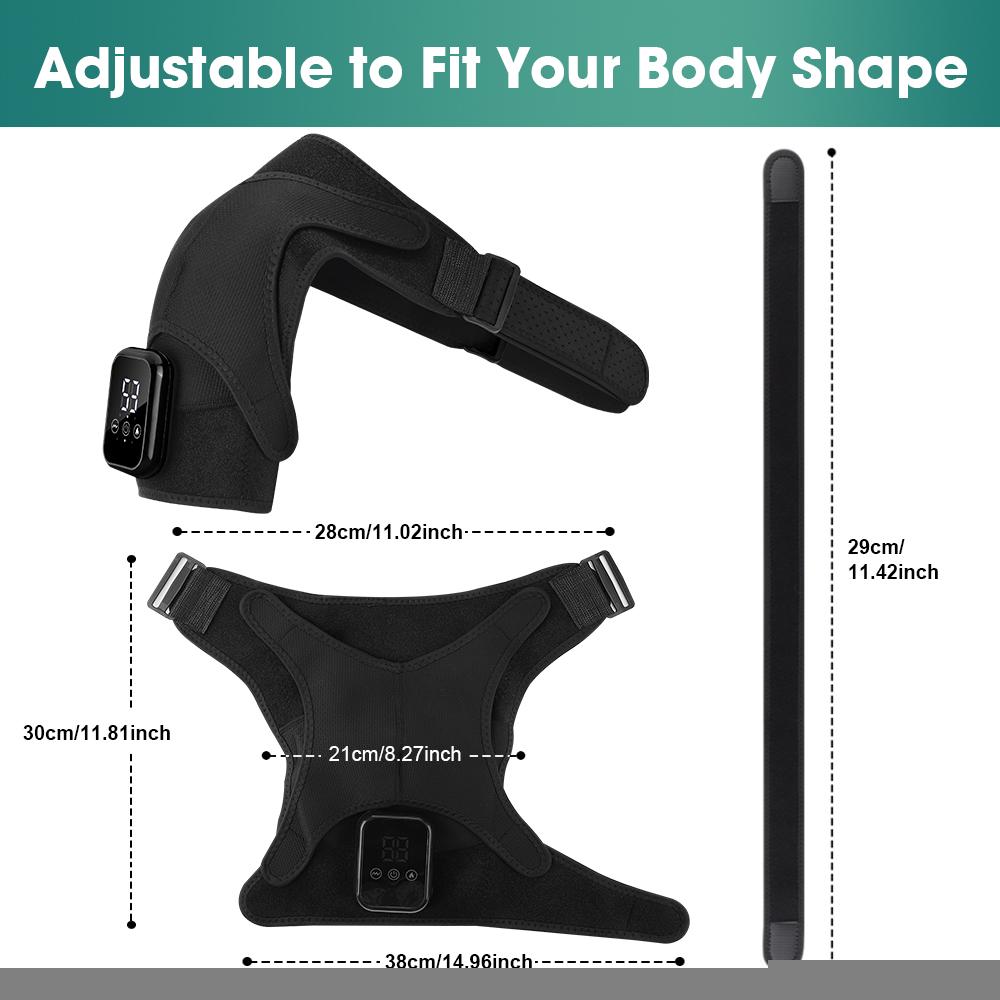 3 Vibration Modes Heating Shoulder Support, Healthcare, 2500mah Rechargeable, Portable, Extended Strap, Touch Screen Timer, Left Right Universal, Christmas Gift