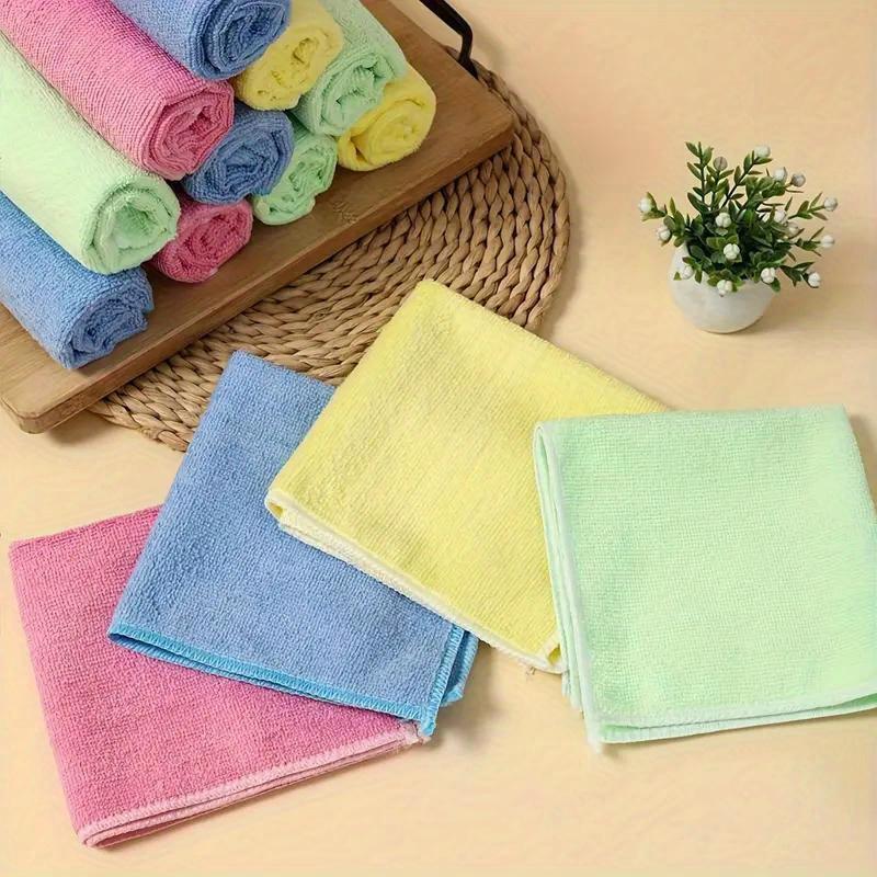 5-, 10- or 20-Pack Microfiber Cleaning Cloths, Glasses Cleaning Cloth, for Kitchen, Bathroom, Car and Glass Cleaning, Super Absorbent, Lint-Free, Easy Clean Washable, Reusable Towels for Dusting, Washing and Polishing