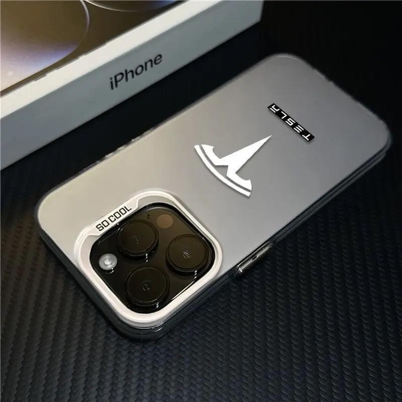 Fashion Sports Super Cool Car Tesla Logo Phone Case for IPhone 17 16 11 12 13 14 Pro 15 Pro Max Plus XS MAX Christmas Gift
