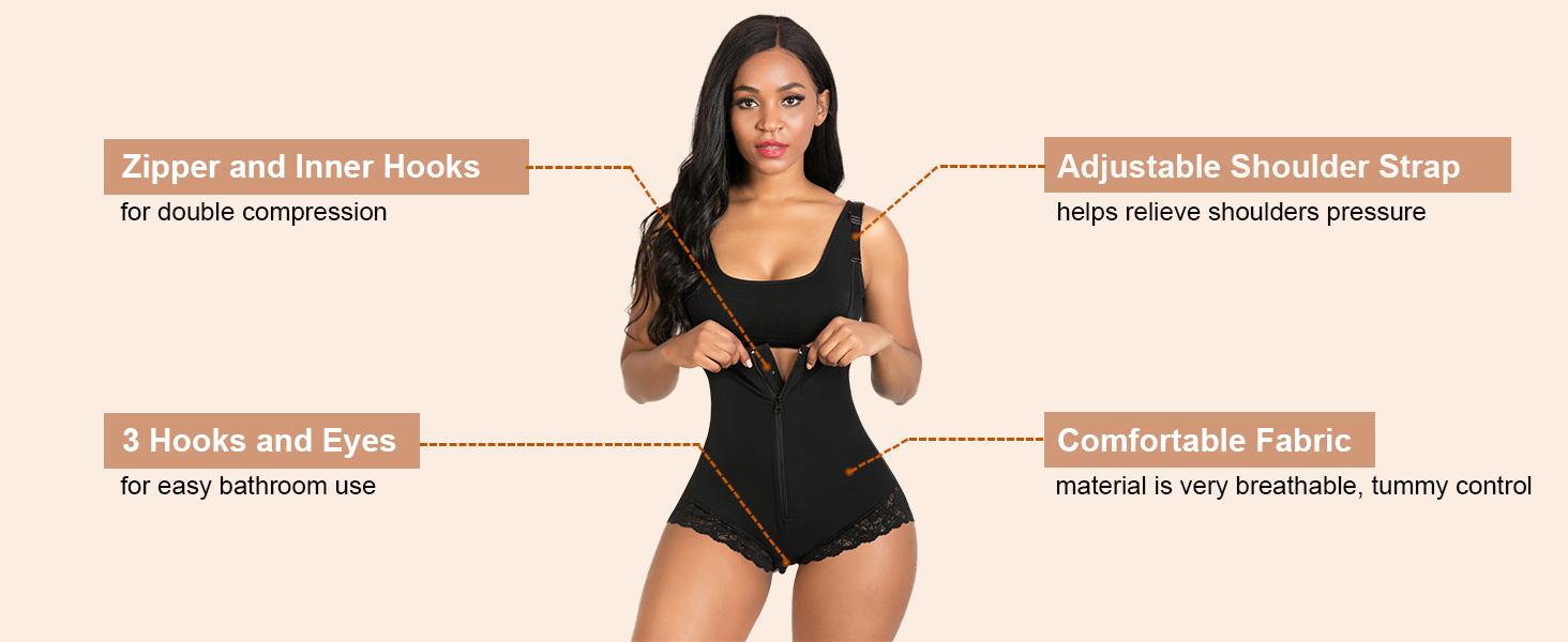CZXMY Shapewear for Women Tummy Control Bodysuit High Waist Adjustable with Buckle Straps Push Up Panty for Charming Feminine Silhouette Womenswear Loose Compression Fit waist trainer full bodyfull body SpringStatements Style Shaper