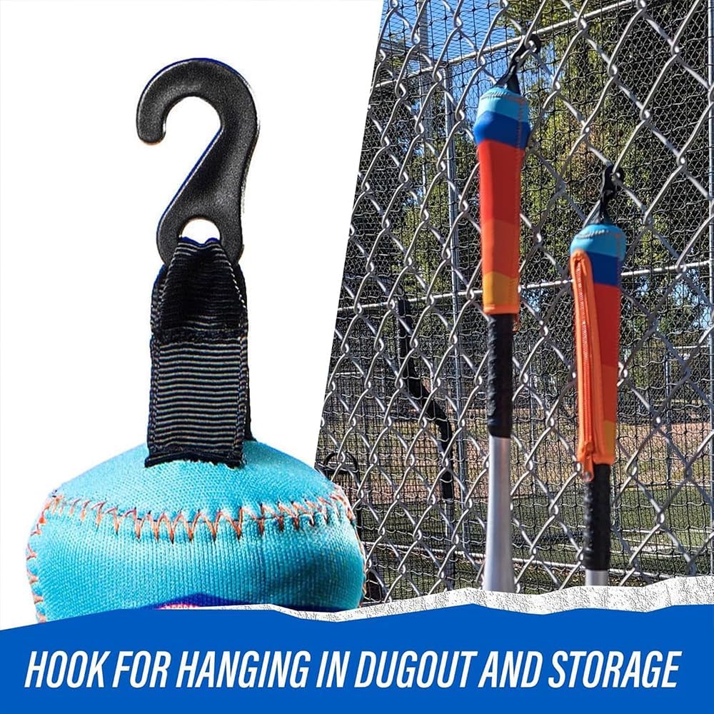 Baseball Bat Handle Cover, Baseball & Softball Handle Cover Cushy Cushioned Zippered Sleeve for Grip Replacement, Bat Grip Wrap, Vehicle Protector