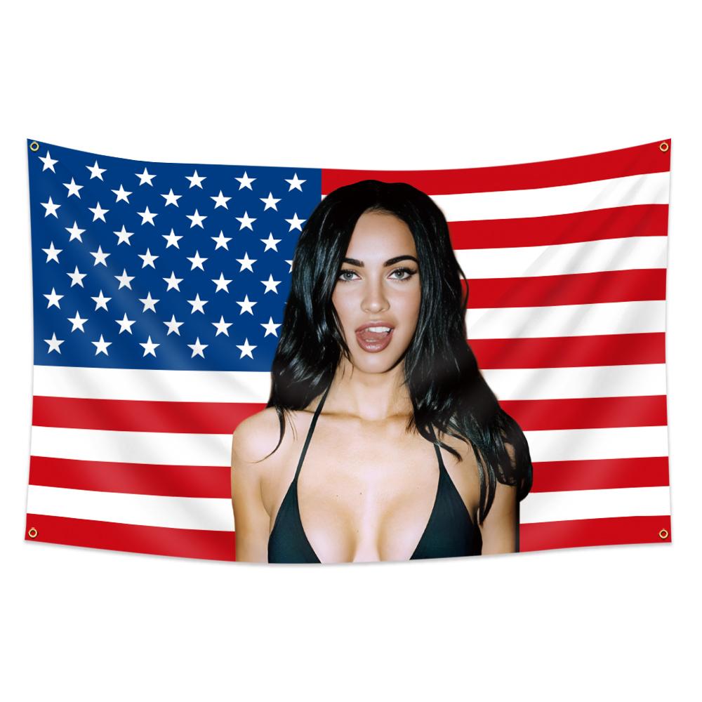 American Patchwork Flag Banner, 3x5 Feet Suitable for College Dorms, Men's Cave Wall Flag with 4 Brass Rings, Indoor Wall Decoration, Home Bedroom Decor, Home Decor Supplies