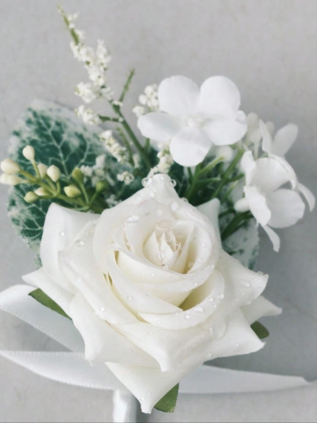 Artificial Rose Wedding Brooch Pin, Handmade Leaf Lapel Flower, Suitable for Groom Bride Bridesmaid, Elegant Prom Hair Accessory