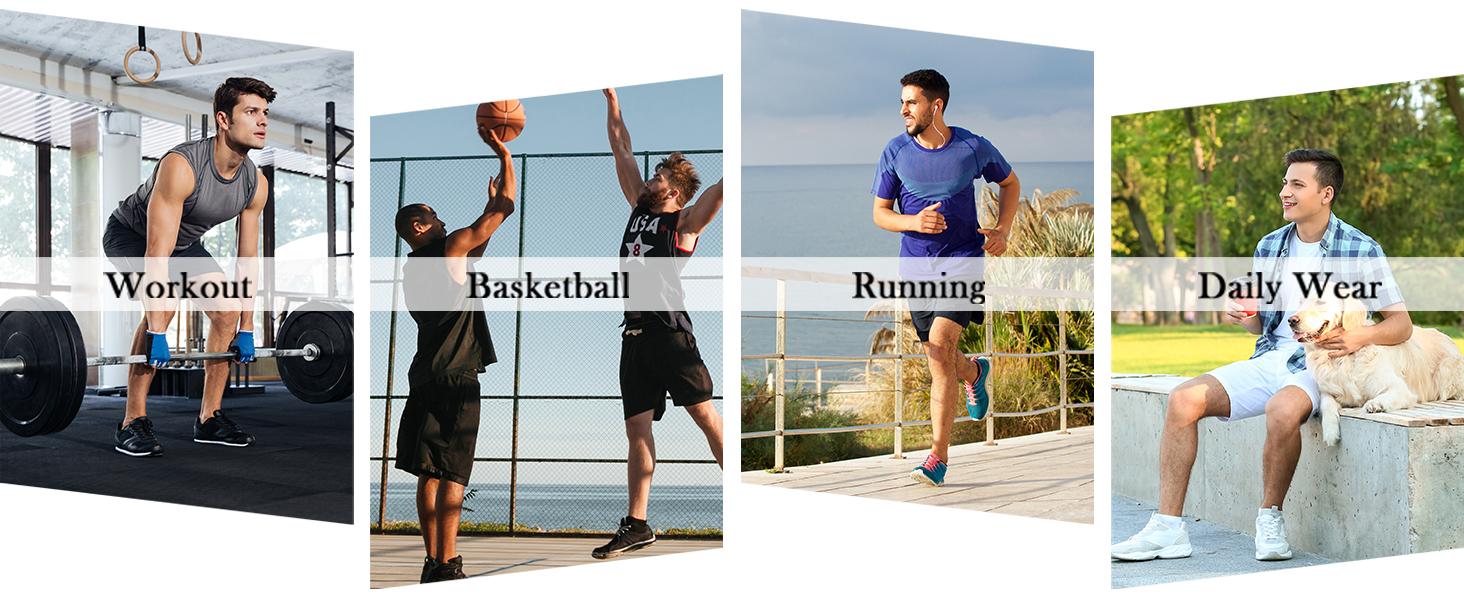 G Gradual Men's Basketball Shorts with Zipper Pockets Lightweight Quick Dry 11" Long Workout Shorts for Men Athletic Gym