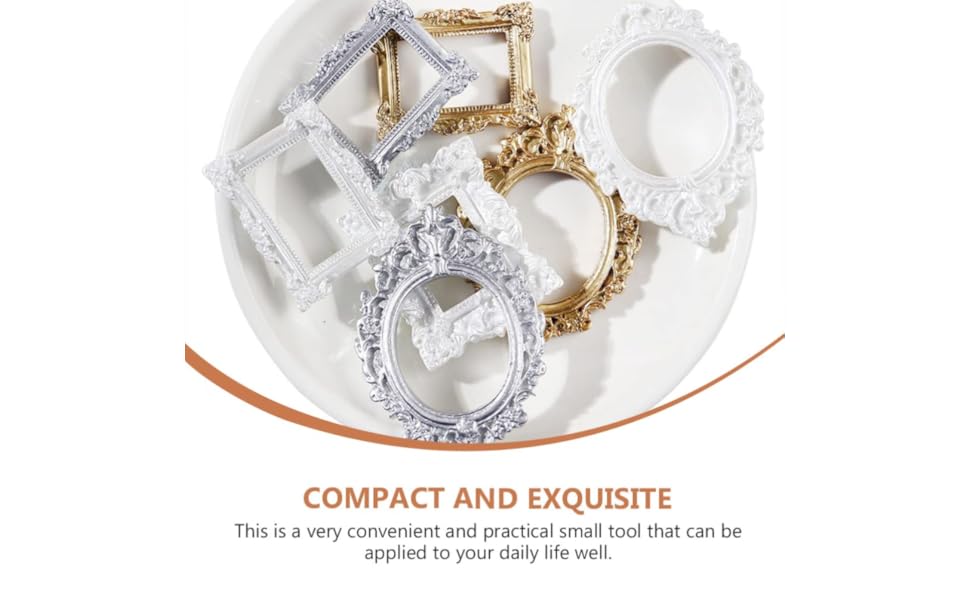 Mini Photo Frames 14 Pieces Mini Vintage Resin DIY Photo Frame for Manicure Jewelry Display Photography Decoration