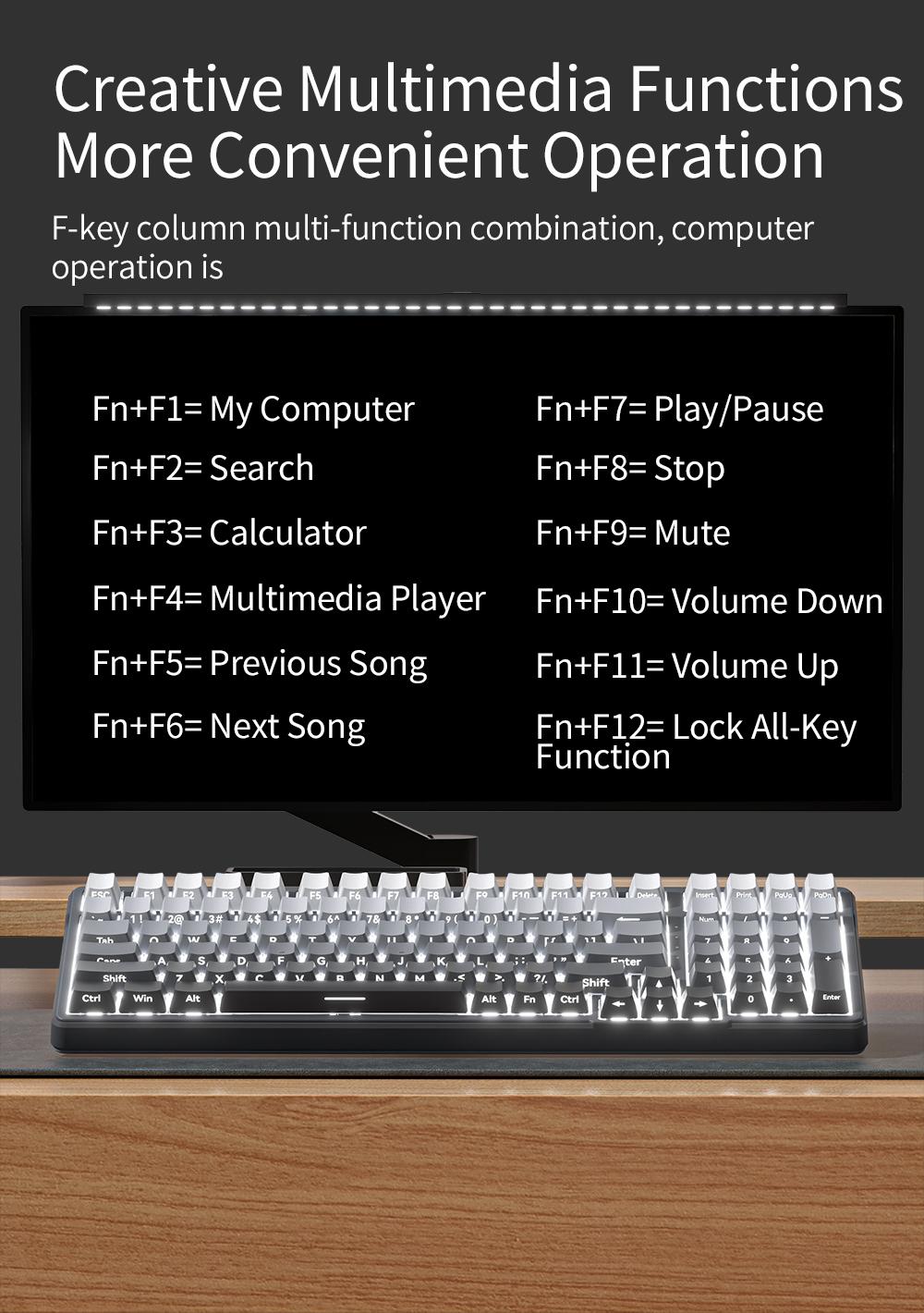 Zifriend ZT99 Mechanical Creamy Keyboard 99 Keys With NumPad, Gasket Structure Gradient Side-Engraved, RGB Light, Hot-Swappable 3/5 Pin Switches, Gaming & Office Keyboard with Driver Support, Tiktokshopblackfriday, Christmas