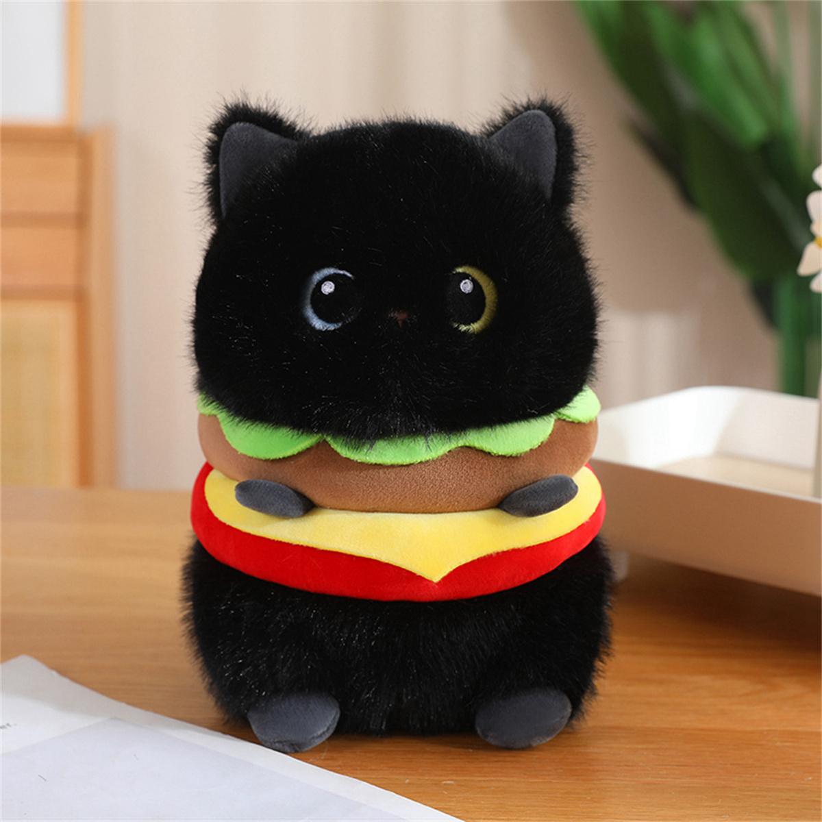 Hamburger Cat Plush Toy, Fun Home Decor, Birthday Gift, Mother's Day Gift, Christmas Gift, Unisex, Model Jsb20250101