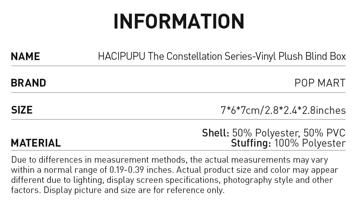 POP MART HACIPUPU The Constellation Series-Vinyl Plush, Blind Box, Mystery Box POP MART HACIPUPU The Constellation Series-Vinyl Plush, Blind Box, Mystery Box
