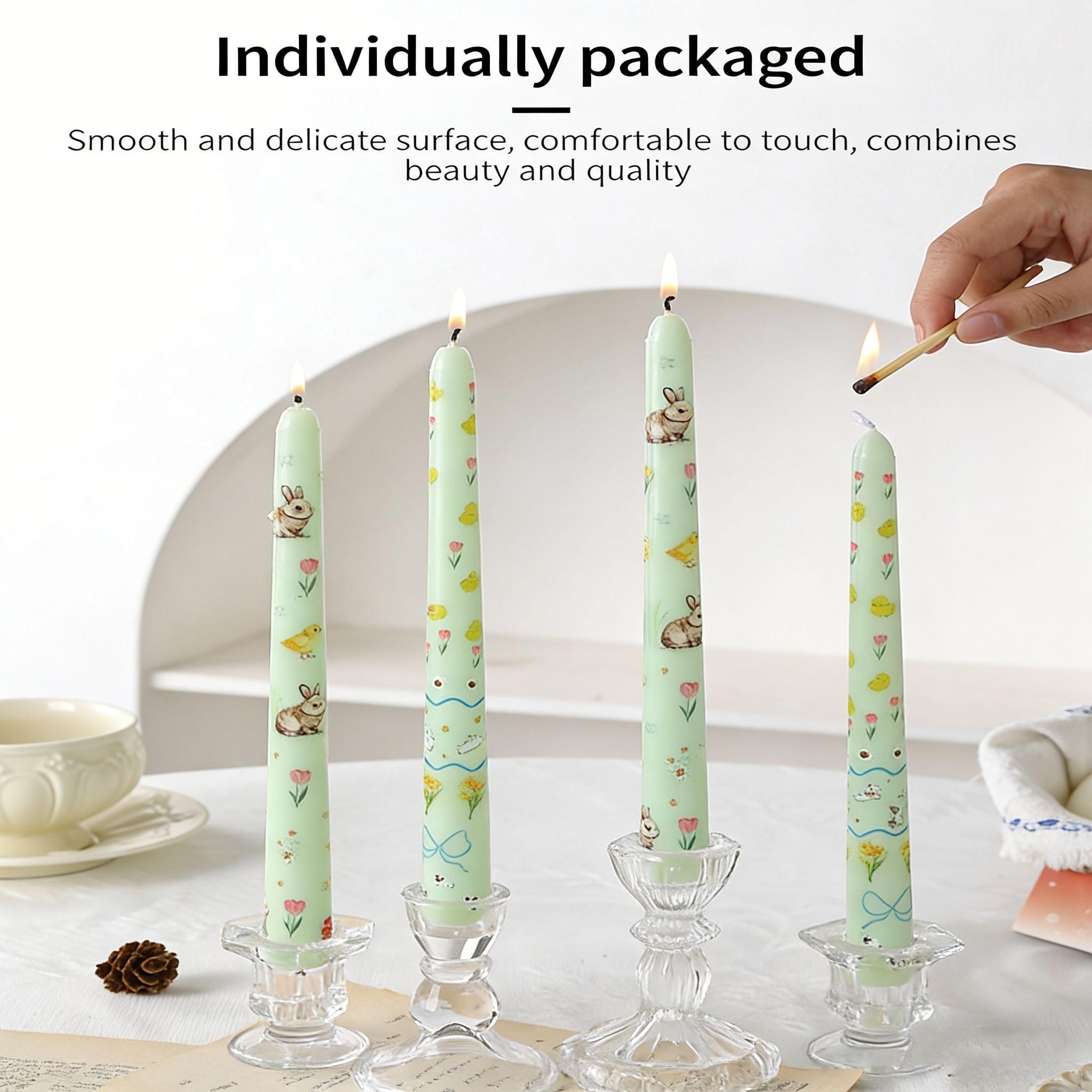 Easter Wax Set, Multi-Color Candles, Rabbit/egg/chick Prints, High-Quality Smokeless Wax, Perfect for Easter Table Decor, Home Décor, Gift Ideas