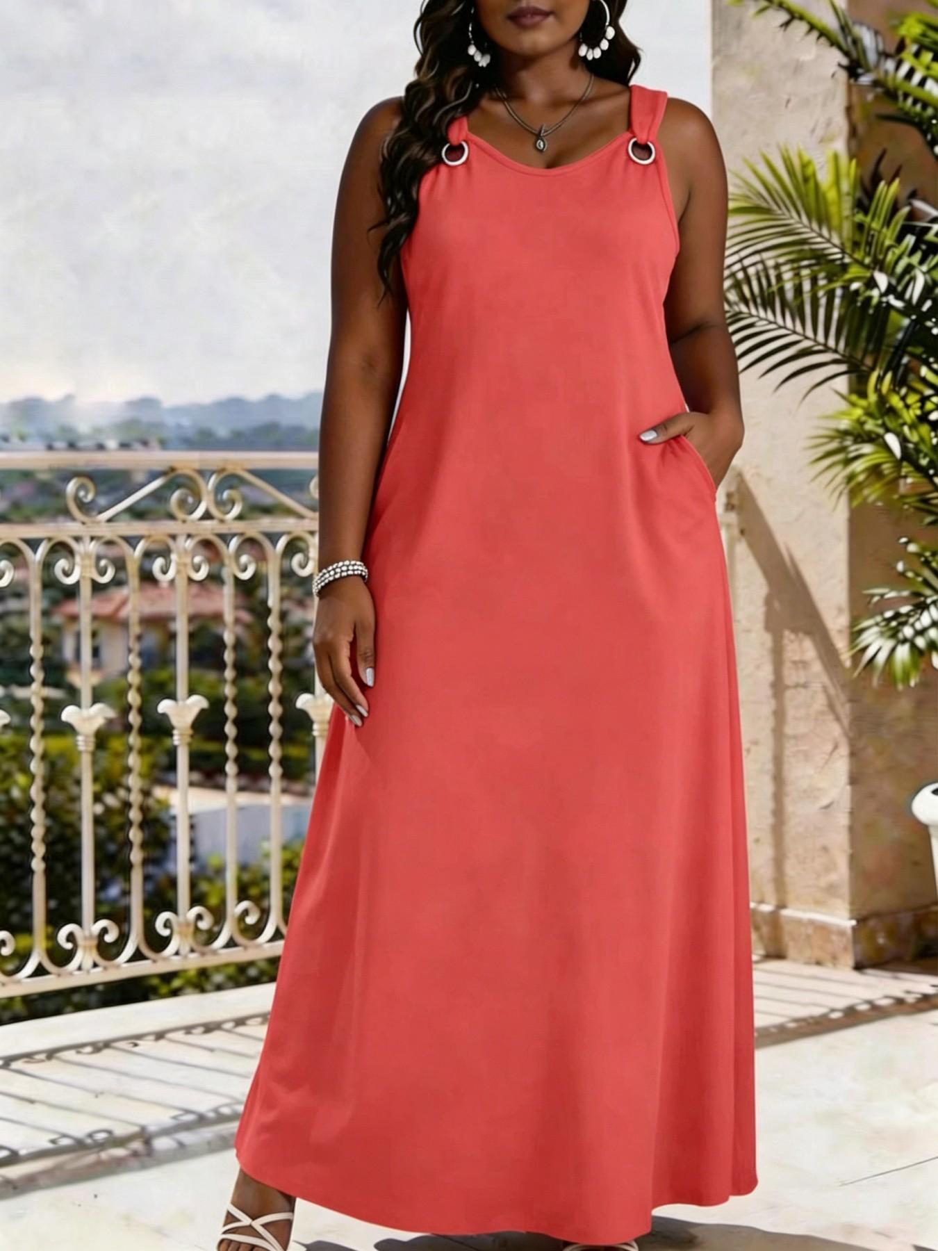 Elegant V Neck Sleeveless Dress for Women, Casual Loose-Fit Camouflage Pattern, Perfect for Daily Outings, Beach Parties, Summer Fashion Womenswear