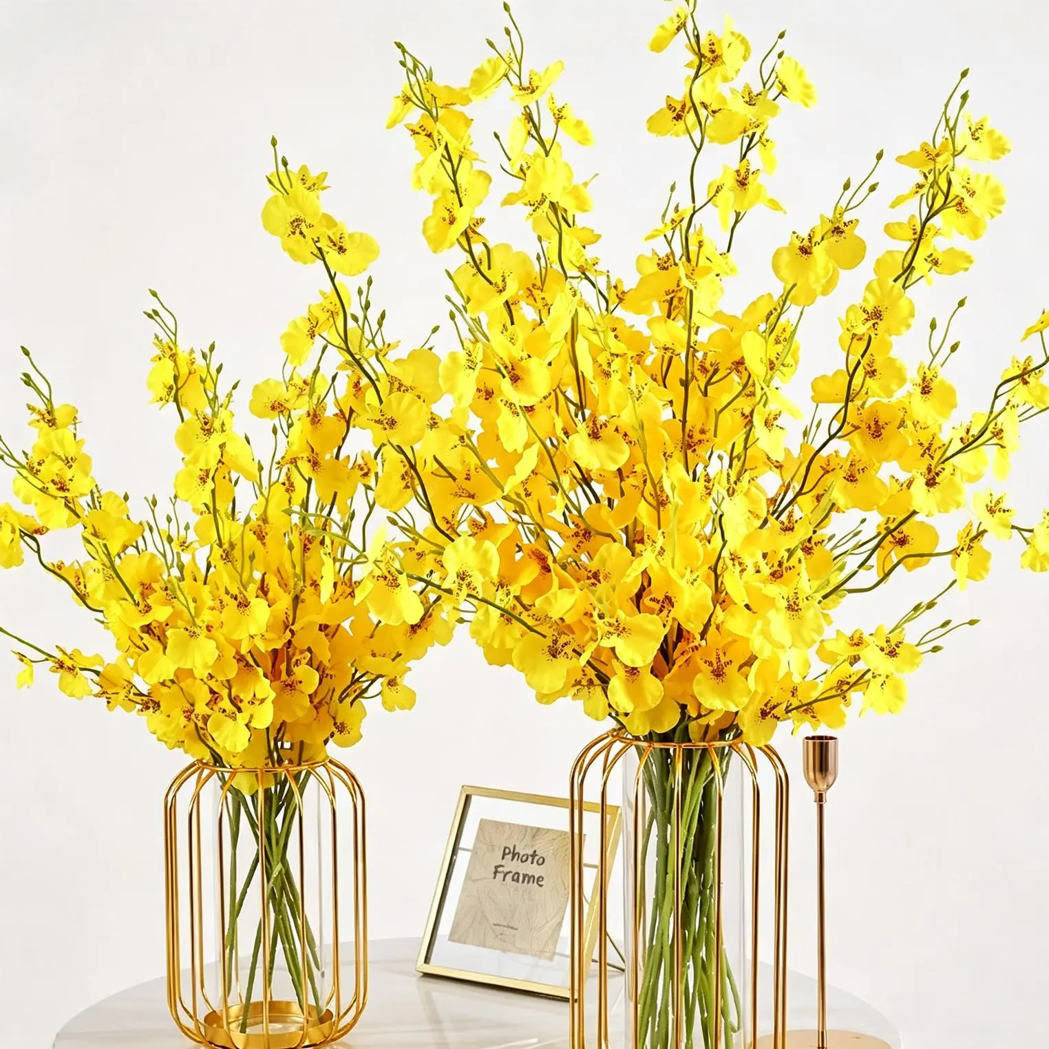 ArtDaffodil 10-Stick Red Silk Artificial Carnation Bouquet - Bendable Long-Stem Artificial Plants with Organic Glass Ornaments, Lavender-Themed Casual Anniversary Home Decor