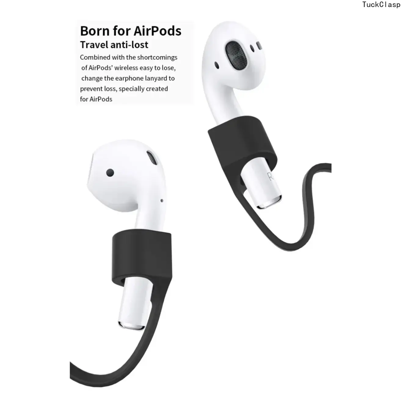 Black Magnetic Anti-Loss Earbud Lanyard, Silicone Earbuds Holder with Secure Fit, Lightweight Magnetic Cord Compatible with AirPods 1/2/3, Pro & Pro 2, Ideal for Sports, School, Travel, Luggage & Bag Accessories, Helps Keep Earbuds Secure (Earbuds Not Inc