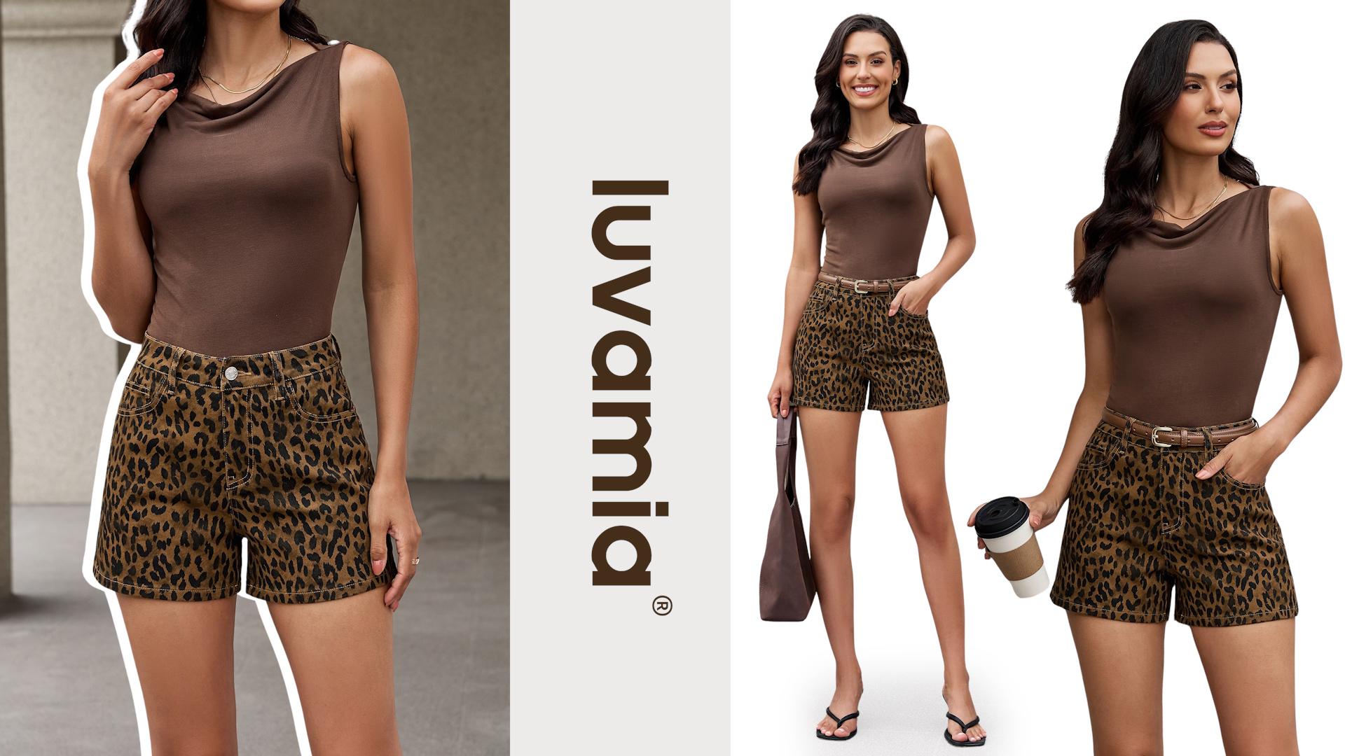 luvamia Jean Shorts for Women Trendy High Waisted Cheetah Leopard Animal Print Stretchy Denim Shorts Summer Casual Jorts luvamia Jean Shorts for Women Trendy High Waisted Cheetah Leopard Animal Print Stretchy Denim Shorts Summer Casual Jorts