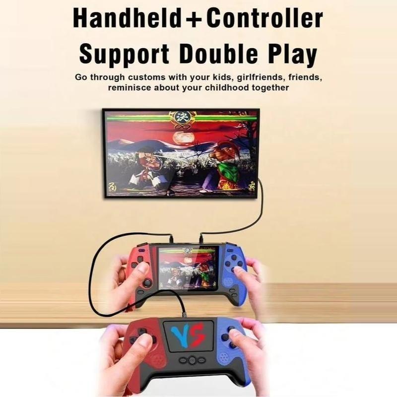 Brand new handheld gaming console with a retro large screen design, smooth joystick buttons, supports over 500 games, 3.5-inch screen, 1080P display, suitable for nostalgic players, home use, and sharing with friends