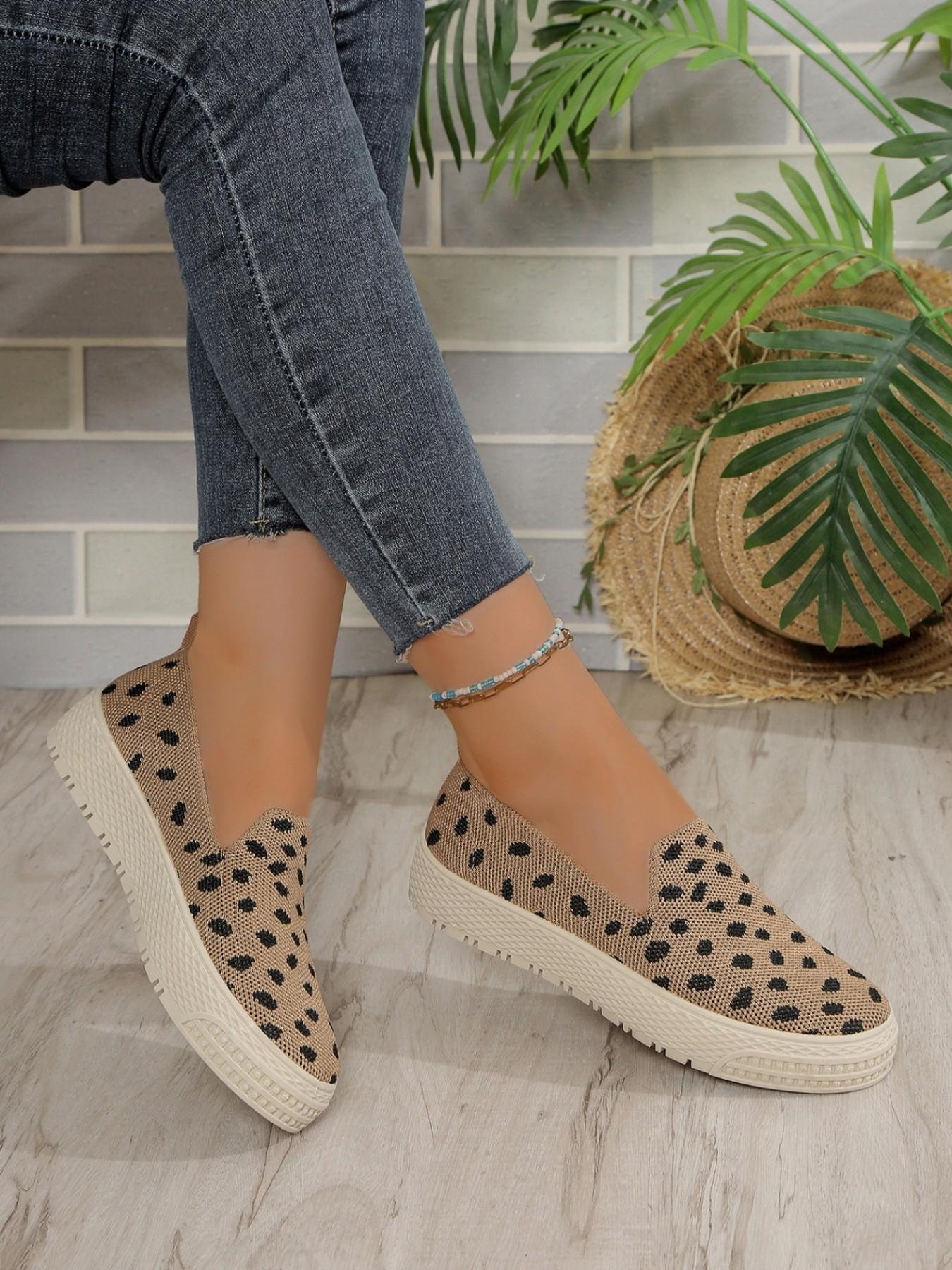 Women's Casual Comfortable Breathable Slip-On Flat Shoes, Lightweight Soft Versatile Footwear, Textile Upper Eva Sole, Plain Style