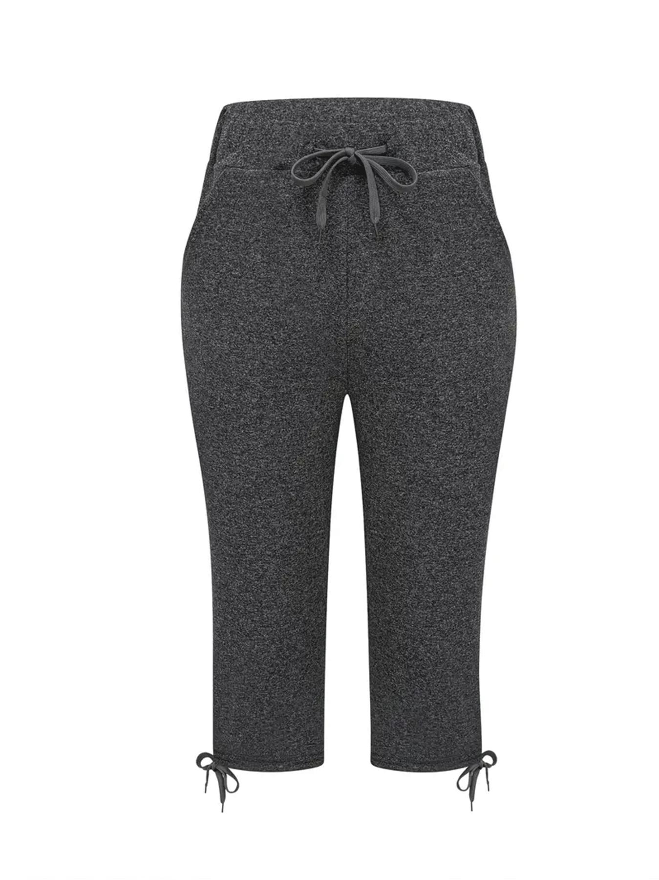 Pack of 2 women’s lightweight capris with drawstring waist — casual long pants, comfortable and stylish, suitable for spring and summer