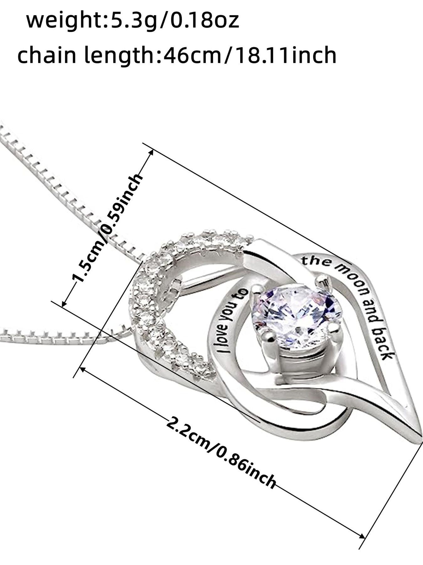 1 PC Romantic Cubic Zirconia Necklace Pendant For Women Valentine's Day Gift Wedding Jewelry