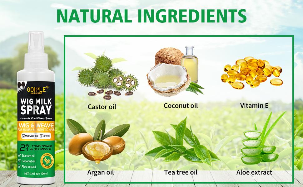 GOPILE Wig Milk Spray Leave-In Conditioner Spray for Synthetic Hair 3.4 fl oz - Moisturizer & Detangler, 2 in 1 Haircare Detangling Blend Hydrate