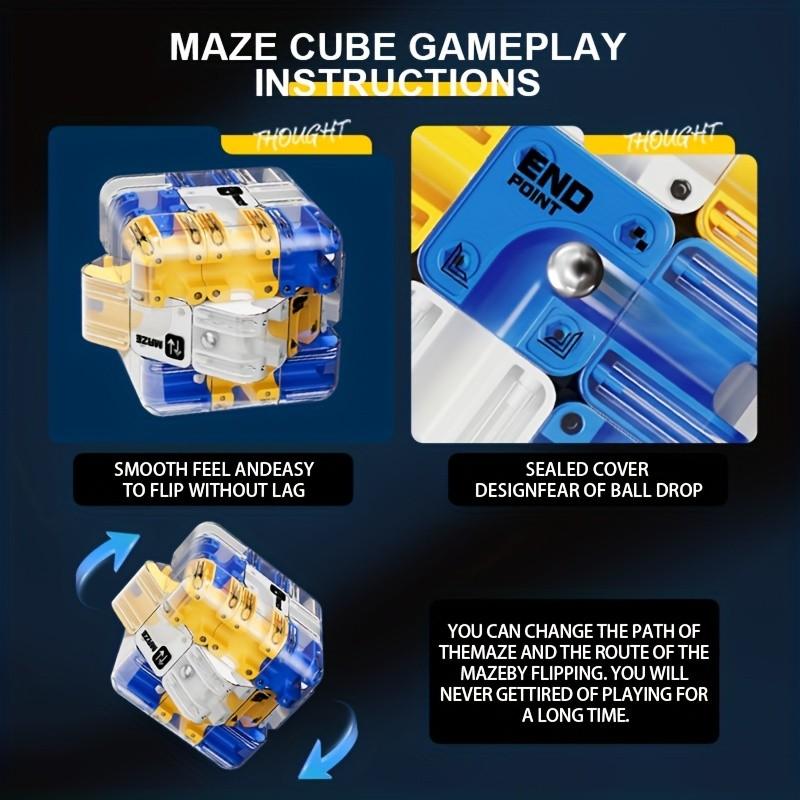 3D Roller Maze Rubik's Cube Three-Step Competition Pk Logic Thinking Toy, Children Stress Relief Training, Educational Puzzle Game