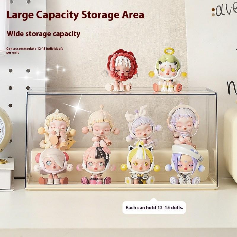 Acrylic Transparent Display Case, Solid Color Blind Box Storage Stand, Dustproof & Stackable Design, Ideal for Toys & Collectibles