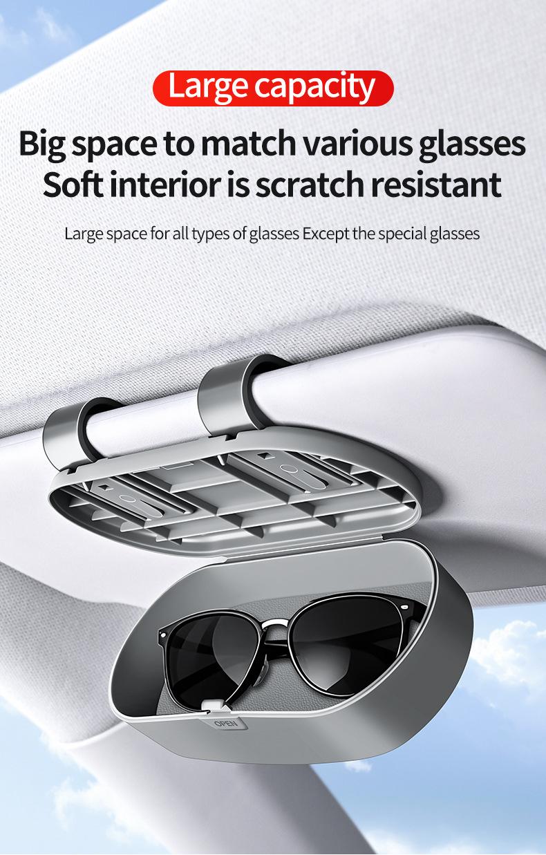 Portable Sunglass Clip, Durable Abs Material, Universal Car Sunglass Holder, //, Vehicle Eyewear Organizer