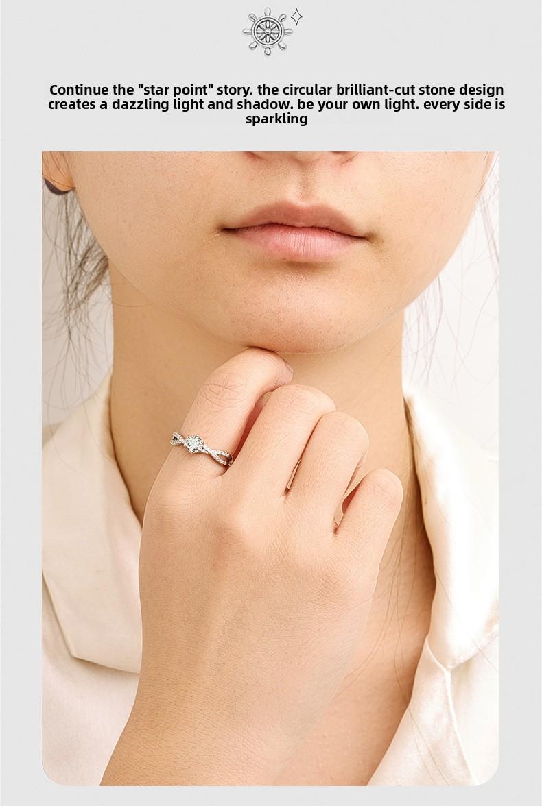 Garland Ball Diamond Ring, Double Row Hollow Six-Prong Inlaid Diamond, One-Carat Zirconia Ring for Women, Light Luxury Versatile High-End Ring