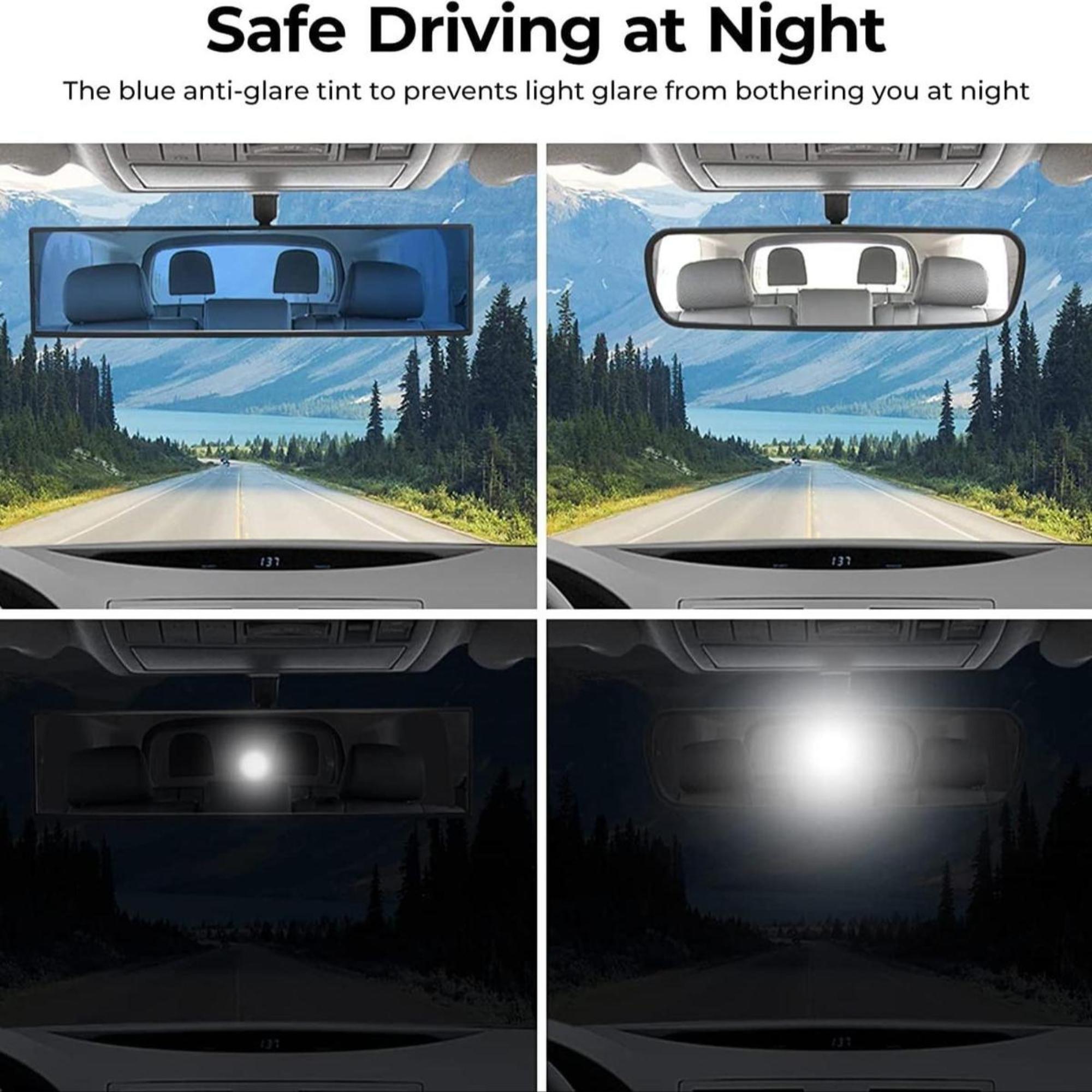 Universal 11.81 Inch Panoramic Convex Rearview Mirror, Car Dashboard Wide Angle Mirror, Automotive Accessory for Suvs and Trucks