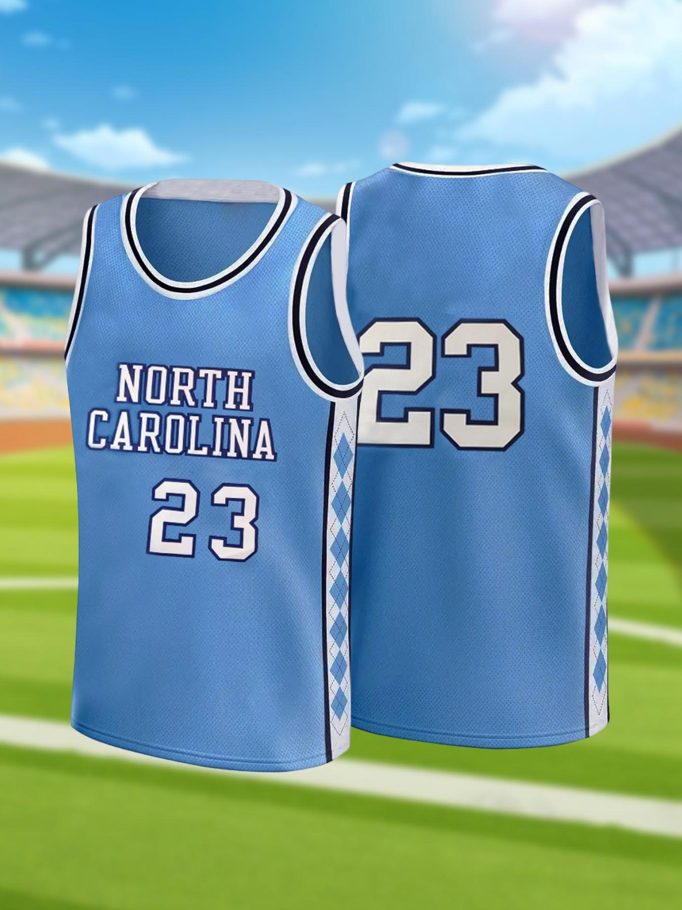 North Carolina #23 Men's Basketball Jersey, Retro Sleeveless Mesh Breathable Quick Dry Sports Uniform, Classic College Basketball Shirt for Fans, Casual Streetwear for Training & Game