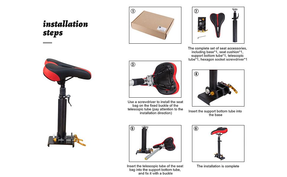 Xiaomi M365 Scooter Seat Attachment Adjustable Height 45-65cm Aluminum Alloy Comfortable Saddle for M365 and M365 Pro Models