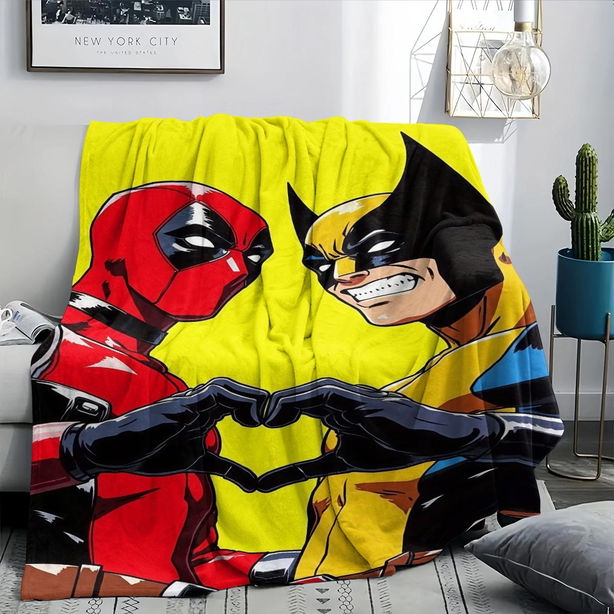 Deadpool Creative Digital Print Flannel Blanket, Thanksgiving Valentine Christmas Gift, Holiday Gift Throw Blanket, Multi-Purpose Outdoor Travel Blanket