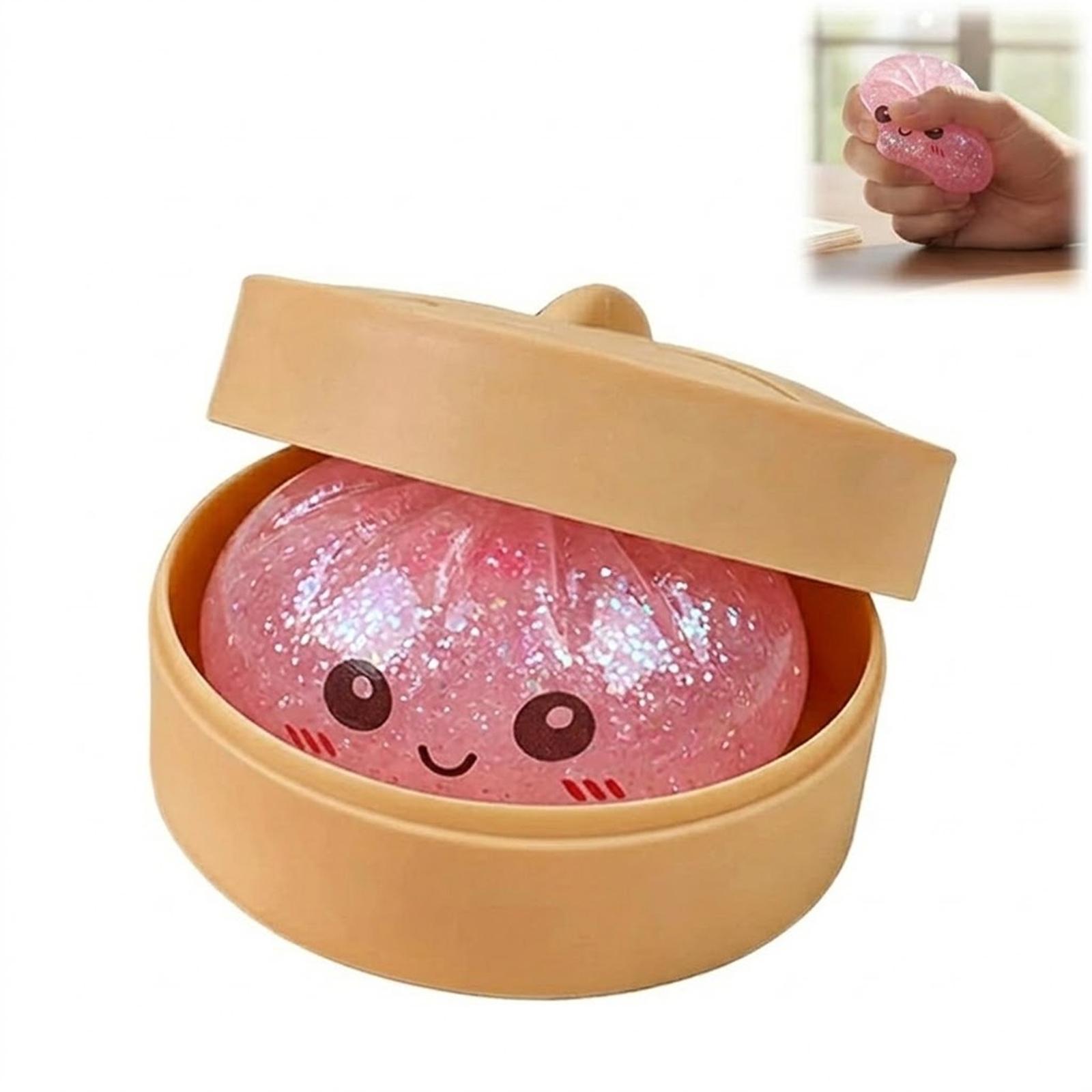 1 PCS Glitter Dumpling Squishy, Rare Glitter Dumpling Stress Ball, Colorful Dumplings Stress Balls Fidget Sensory Toy, Anxiety Squishies, Fidget Cube Stress Relief, Bun Stress Relief Fidget Low Rising, Squishies Dumpling Toys for Teens & Adults