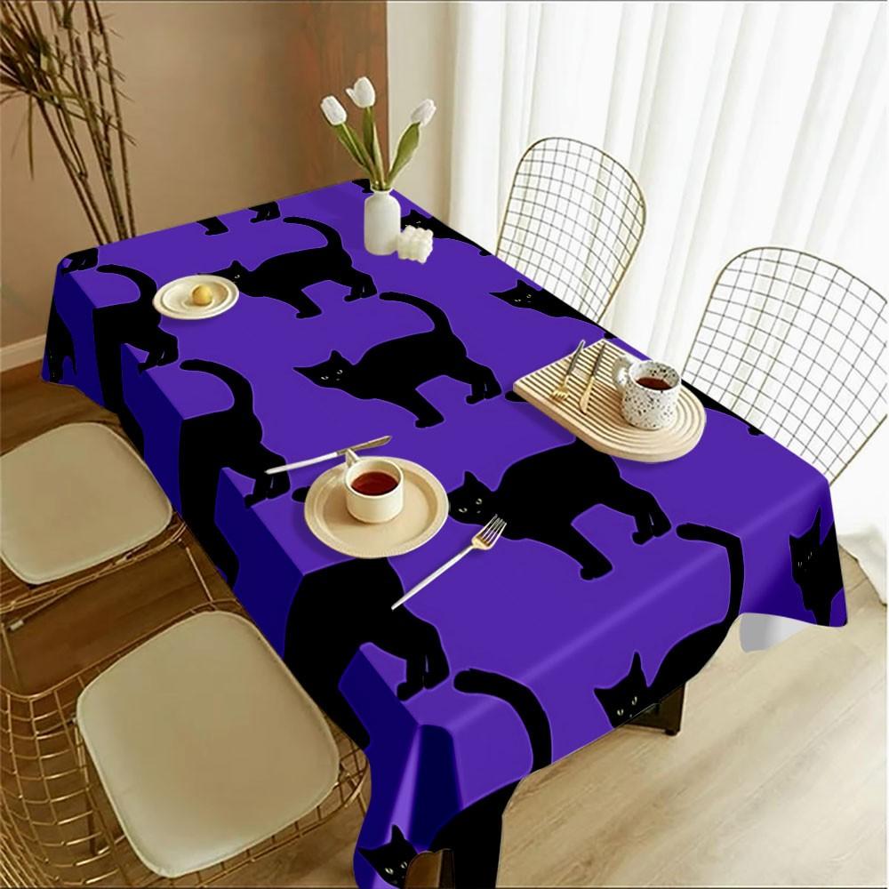 1 pc Cat Pattern Print Tablecloth, Washable Tablecloth, Perfect for Picnic, Camping, Wedding, Birthday Party, Restaurant, Buffet