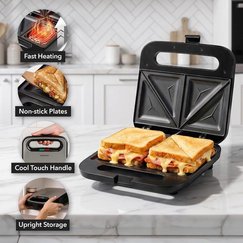 750W Electric Sandwich Maker with Nonstick Dual-Side Grill, 750w Power Compact Form Countertop Fit for Easy Clean-Up Home Breakfast Prep, Students/Apartments 750W Electric Sandwich Maker with Nonstick Dual-Side Grill, 750w Power Compact Form Countertop Fit for Easy Clean-Up Home Breakfast Prep, Students/Apartments