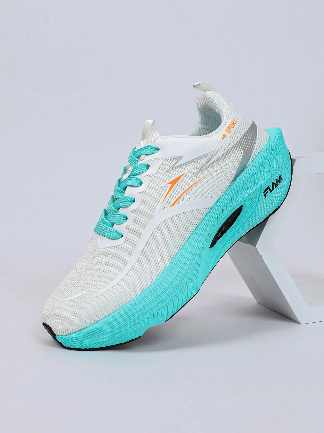 Unisex Mesh Running Shoes, Breathable Sporty Sneakers, Geometric Pattern, Eva Sole, Textile Upper, All Seasons Comfort, Athletic Running Shoes