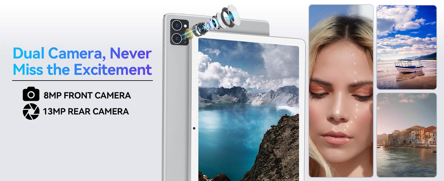 Tablet 2025 Newest Android, 2 in 1 with 128GB Large Storage, 10 Inch Big Screen with Octa-Core Processor, 5G WIFI with Keyboard, 13MP Rear Camera, 5.0 Bluetooth/GPS/Mouse/Case android pad bundle Smartphone Cellphone Tablet Deal on sale Wireless Multicolor