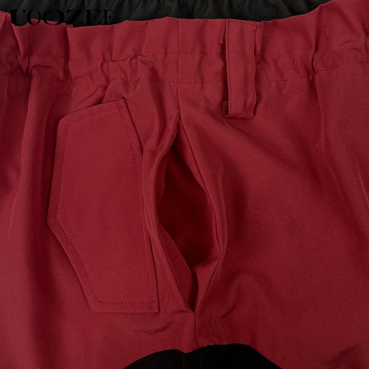 UOOZEE Women's Color Block High Waist Wide Leg Harem Jogger Pants - Polyester, Oversize, Smooth, Graphic, Colorful, Basics, Sporty Chic, Quick Dry, Wrinkle Resistant, with Pockets, Cold Wash, for Casual Streetwear, Coffee Dates, Clothes