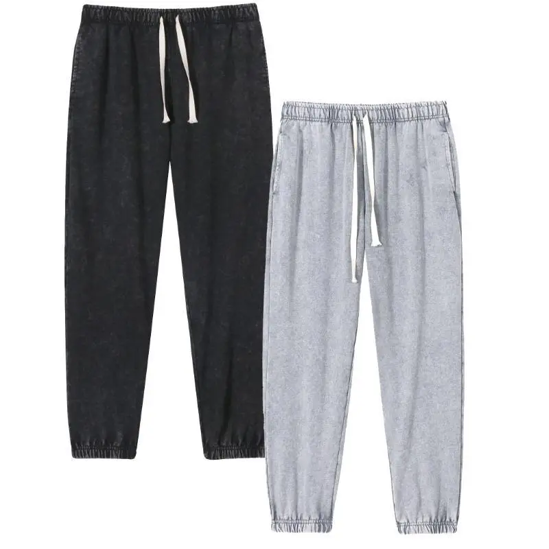 Men's 1/2-Pack French Terry Sweatpants, Relaxed Loose Fit Jogger Pants with Loopback Interior, Elastic Waistband, Adjustable Drawstring, Side Pockets and Cuffed Ankles, Everyday Athleisure Bottoms for Gym, Lounge and Travel