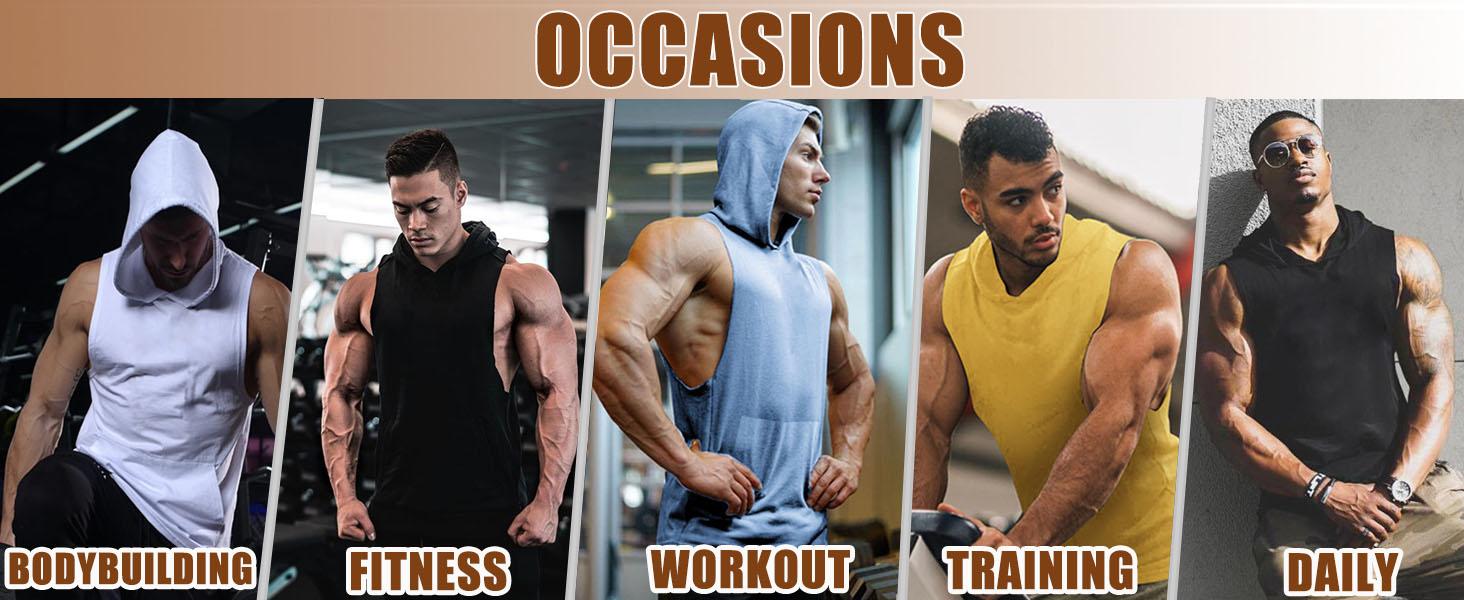 COOFANDY B Men's 2 Pack Workout Hooded Tank Tops Bodybuilding Muscle Cut Off T Shirt Sleeveless Gym Hoodies COOFANDY B Men's 2 Pack Workout Hooded Tank Tops Bodybuilding Muscle Cut Off T Shirt Sleeveless Gym Hoodies